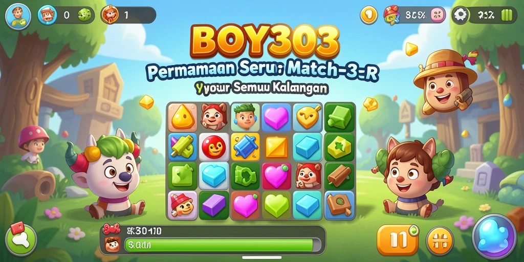 Tampilan permainan BOY303 yang ceria dan penuh warna.