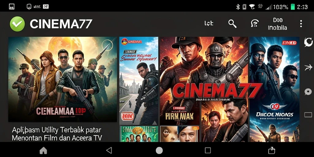 Tampilan antarmuka pengguna CINEMA77 yang menarik dan intuitif.