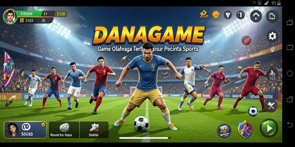 Tampilan dinamis gameplay olahraga yang seru dan interaktif.
