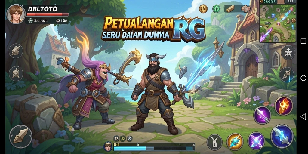 Screenshot gameplay <strong>DBLTOTO</strong> menampilkan pertarungan seru antar pahlawan.