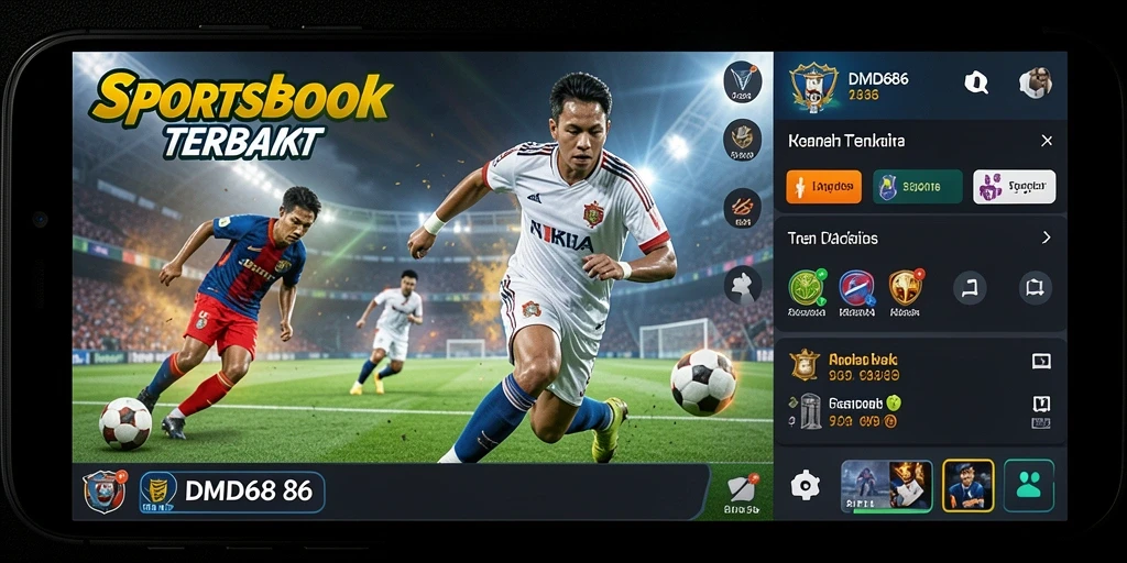Screenshot DMD686 menampilkan antarmuka taruhan olahraga yang menarik.