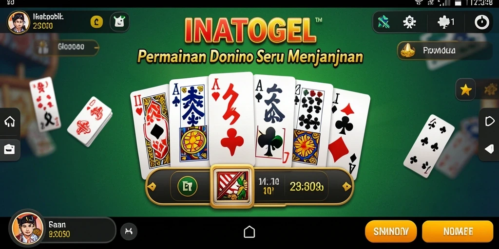 Gameplay seru Domino di aplikasi INATOGEL dengan grafis menarik.