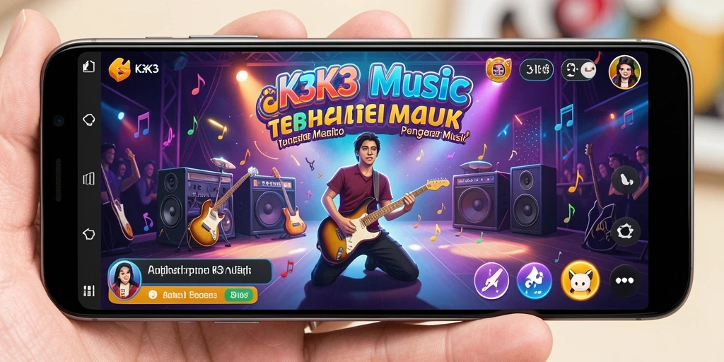 Tampilan menarik gameplay K3K3 di layar ponsel.