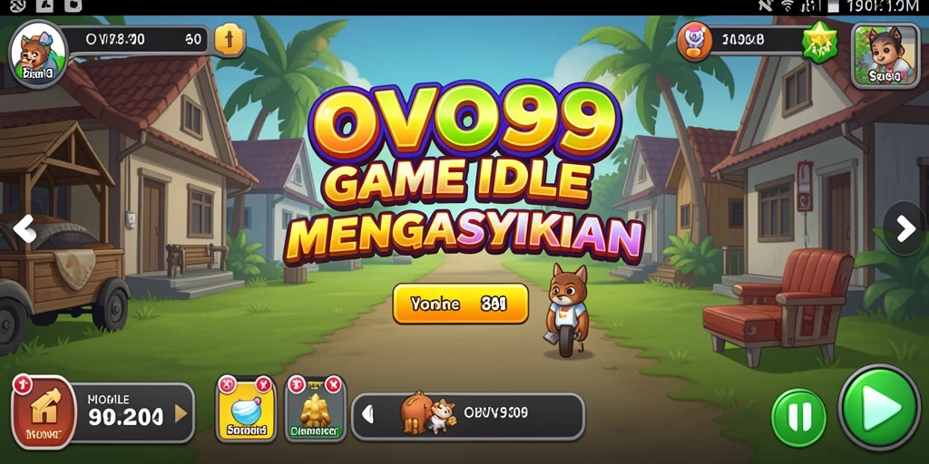 Tampilan gameplay OVO99 dengan karakter yang berkembang dan fitur menarik.