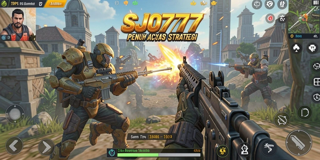 Screenshot SJO777 menampilkan aksi intens dalam gameplay TPS.