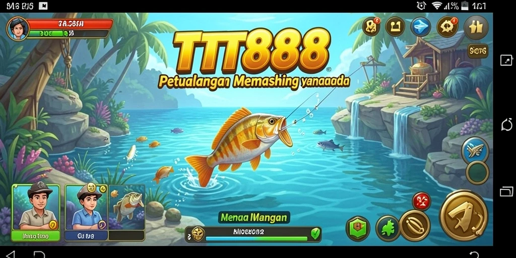 Tampilan gameplay TTT888 yang menegangkan dengan aksi memancing.
