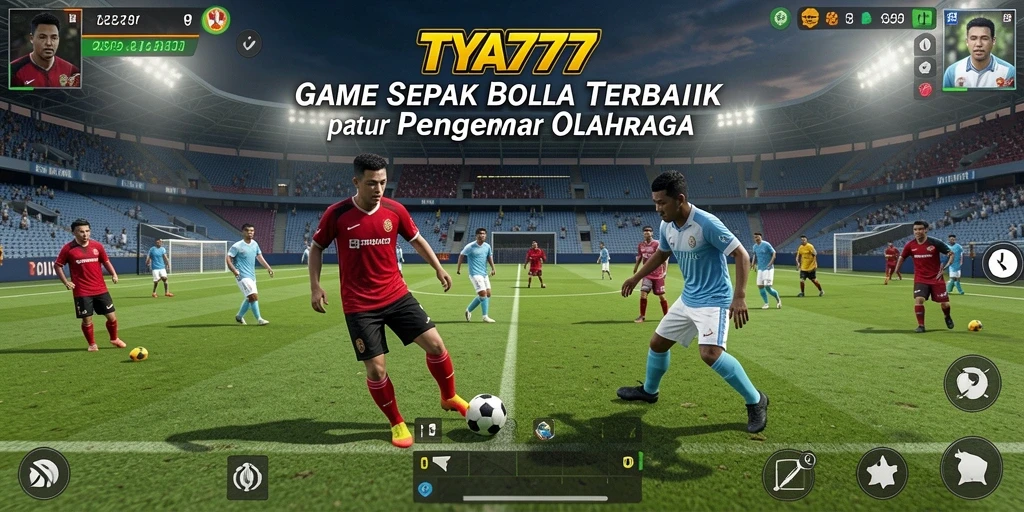 Screenshot TYA777 menampilkan momen mendebarkan dalam pertandingan sepak bola.